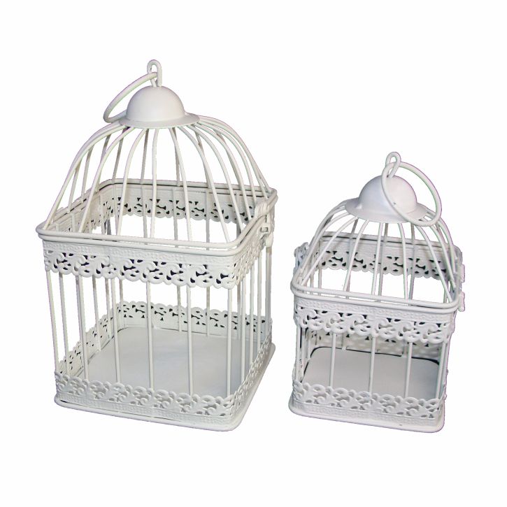 58699 STALAK ZA CVIJEĆE - UKRASNI KAVEZI ZA PTICE METALNI 2/1 KREM